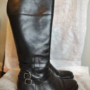 Matisse Women Sz 8M Black Zip Buckle 16" Shaft Knee High Boots